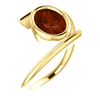 14K Gold Oval Cut Solitaire Ring Setting - Modern Bypass Style Ring Mounting