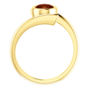 14K Gold Oval Cut Solitaire Ring Setting - Modern Bypass Style Ring Mounting