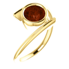 14K Gold Round Cut Solitaire Ring Setting - Modern Bypass Style Ring Mounting