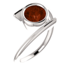 Sterling Silver Round Cut Solitaire Ring Setting - Modern Bypass Style Ring Mounting