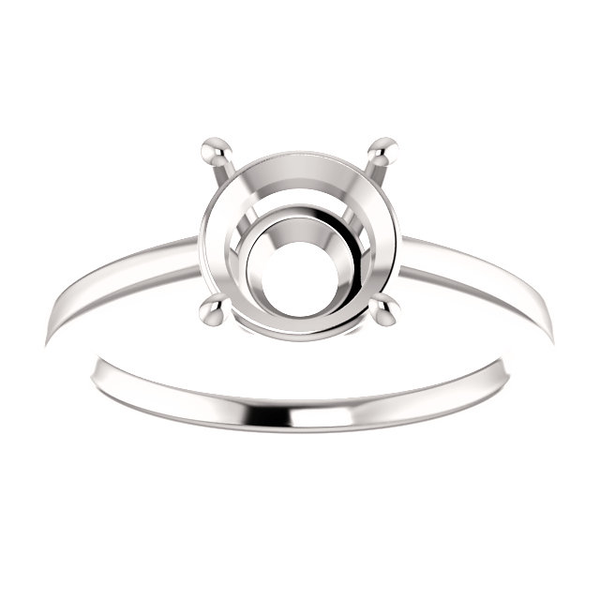 Sterling Silver Round Cut Solitaire Ring Setting - Modern Style Ring Mounting Sterling Silver Round Cut Solitaire Ring Setting - Modern Style Ring Mounting