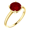 14K Gold Round Cut Solitaire Ring Setting - Modern Style Ring Mounting