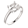 Sterling Silver Oval Cut Solitaire Ring Setting - Modern Style Ring Mounting