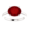 Sterling Silver Oval Cut Solitaire Ring Setting - Modern Style Ring Mounting