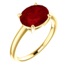 14K Gold Oval Cut Solitaire Ring Setting - Modern Style Ring Mounting