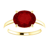 14K Gold Oval Cut Solitaire Ring Setting - Modern Style Ring Mounting