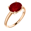 14K Gold Oval Cut Solitaire Ring Setting - Modern Style Ring Mounting