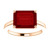 14K Gold Emerald Cut Solitaire Ring Setting - Modern Style Ring Mounting