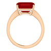 14K Gold Emerald Cut Solitaire Ring Setting - Modern Style Ring Mounting