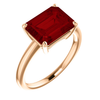 14K Gold Emerald Cut Solitaire Ring Setting - Modern Style Ring Mounting