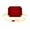 14K Gold Emerald Cut Solitaire Ring Setting - Modern Style Ring Mounting