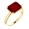 14K Gold Emerald Cut Solitaire Ring Setting - Modern Style Ring Mounting