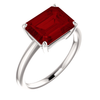 14K Gold Emerald Cut Solitaire Ring Setting - Modern Style Ring Mounting