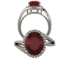 14K Gold Oval Cut w/ Diamond Ring Setting - Halo Bypass Style Ring Mounting