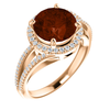 14K Gold Round Cut w/ Diamond Ring Setting - Halo Bypass Style Ring Mounting