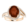 14K Gold Oval Cut w/ Diamond Ring Setting - Halo Bypass Style Ring Mounting