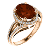 14K Gold Oval Cut w/ Diamond Ring Setting - Halo Bypass Style Ring Mounting