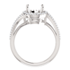 14K Gold Oval Cut w/ Diamond Ring Setting - Halo Bypass Style Ring Mounting