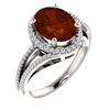 14K Gold Oval Cut w/ Diamond Ring Setting - Halo Bypass Style Ring Mounting