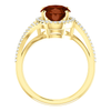 14K Gold Oval Cut w/ Diamond Ring Setting - Halo Bypass Style Ring Mounting