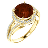 14K Gold Round Cut w/ Diamond Ring Setting - Halo Bypass Style Ring Mounting