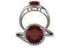14K Gold Round Cut w/ Diamond Ring Setting - Halo Bypass Style Ring Mounting