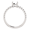14K Gold Round Cut Solitaire Ring Setting - Beaded Style Ring Mounting