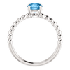 14K Gold Round Cut Solitaire Ring Setting - Beaded Style Ring Mounting