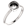 Sterling Silver Cushion Cut Solitaire Ring Setting - Modern Style Ring Mounting