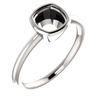 14K Gold Cushion Cut Solitaire Ring Setting - Modern Style Ring Mounting