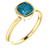 14K Gold Cushion Cut Solitaire Ring Setting - Modern Style Ring Mounting