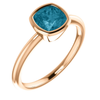 14K Gold Cushion Cut Solitaire Ring Setting - Modern Style Ring Mounting