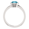 Sterling Silver Cushion Cut Solitaire Ring Setting - Modern Style Ring Mounting