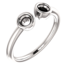 14K Gold Round Cut Solitaire Ring Setting - Modern Semi-Circle Style Ring Mounting