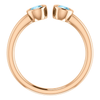 14K Gold Round Cut Solitaire Ring Setting - Modern Semi-Circle Style Ring Mounting