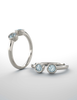 14K Gold Round Cut Solitaire Ring Setting - Modern Semi-Circle Style Ring Mounting