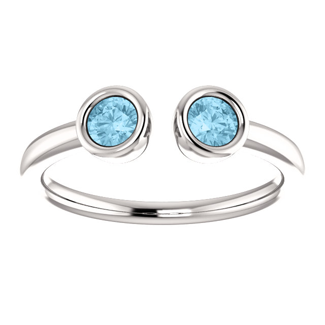 Sterling Silver Round Cut Solitaire Ring Setting - Modern Semi-Circle Style Ring Mounting