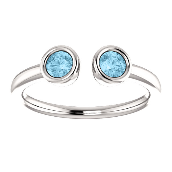 Sterling Silver Round Cut Solitaire Ring Setting - Modern Semi-Circle Style Ring Mounting Sterling Silver Round Cut Solitaire Ring Setting - Modern Semi-Circle Style Ring Mounting
