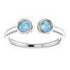 Sterling Silver Round Cut Solitaire Ring Setting - Modern Semi-Circle Style Ring Mounting