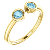 14K Gold Round Cut Solitaire Ring Setting - Modern Semi-Circle Style Ring Mounting