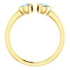 14K Gold Round Cut Solitaire Ring Setting - Modern Semi-Circle Style Ring Mounting