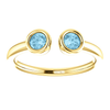 14K Gold Round Cut Solitaire Ring Setting - Modern Semi-Circle Style Ring Mounting
