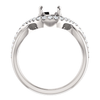 14K Gold Round Cut w/ Diamond Ring Setting - Semi-Bypass Style Ring Mounting