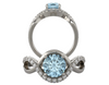 14K Gold Round Cut w/ Diamond Ring Setting - Semi-Bypass Style Ring Mounting
