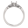 14K Gold Round Cut w/ Diamond Ring Setting - Crossover Style Ring Mounting