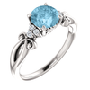 14K Gold Round Cut w/ Diamond Ring Setting - Crossover Style Ring Mounting