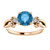 14K Gold Round Cut w/ Diamond Ring Setting - Crossover Style Ring Mounting