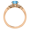 14K Gold Round Cut w/ Diamond Ring Setting - Crossover Style Ring Mounting