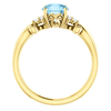 14K Gold Round Cut w/ Diamond Ring Setting - Crossover Style Ring Mounting