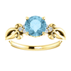 14K Gold Round Cut w/ Diamond Ring Setting - Crossover Style Ring Mounting